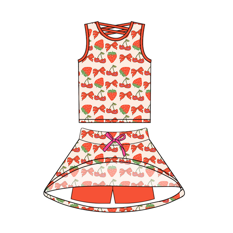 Strawberry top matching skirt shorts summer clothes preorder