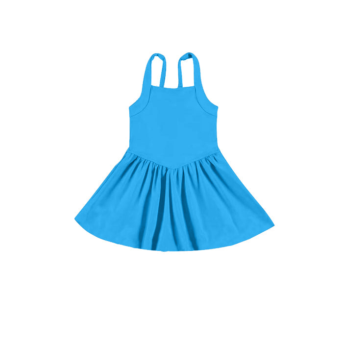 Baby girls blue color active wear athletic summer yoga skirt dress preorder