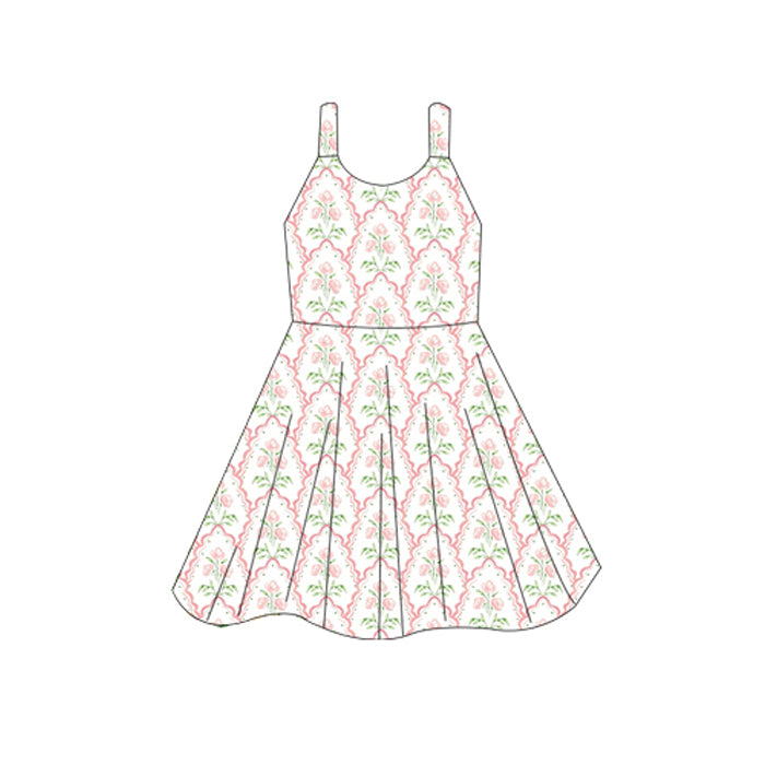 Toddle girls pink flowers summer dress preorder