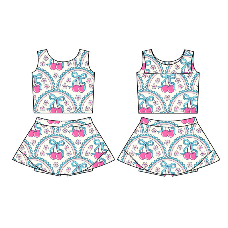 Baby girls berry design active wear athletic summer yoga outfit preorder