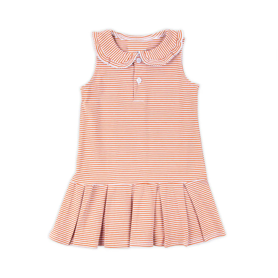 Toddle girls orange stripes summer dress preorder