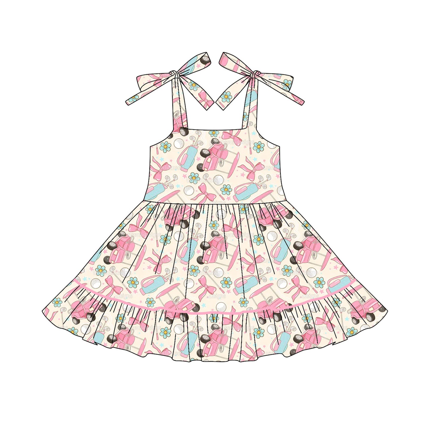 Golf design toddle girls dress preorder
