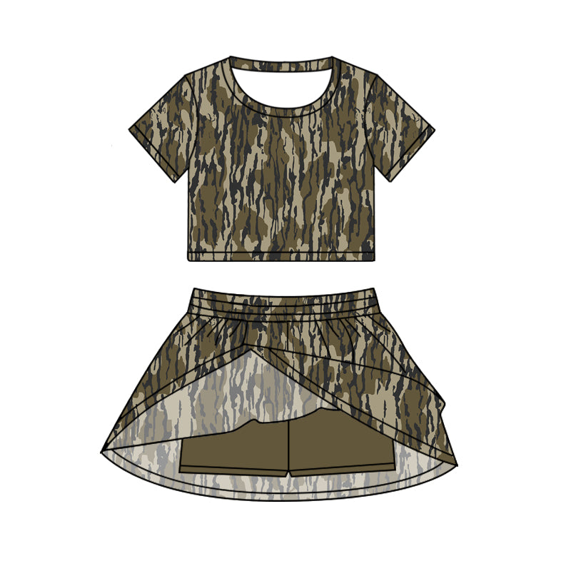 Baby girls bottomland crop top matching skirt design summer outfit preorder