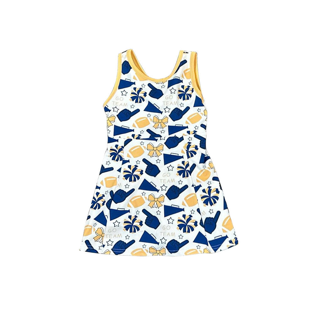 Blue color football team design girls dress preorder