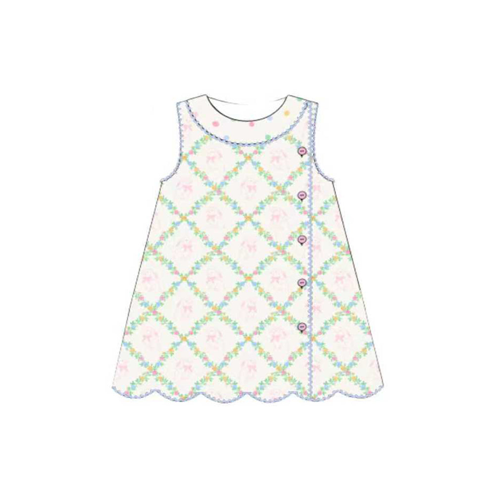 Girls pink flowers design summer dress preorder