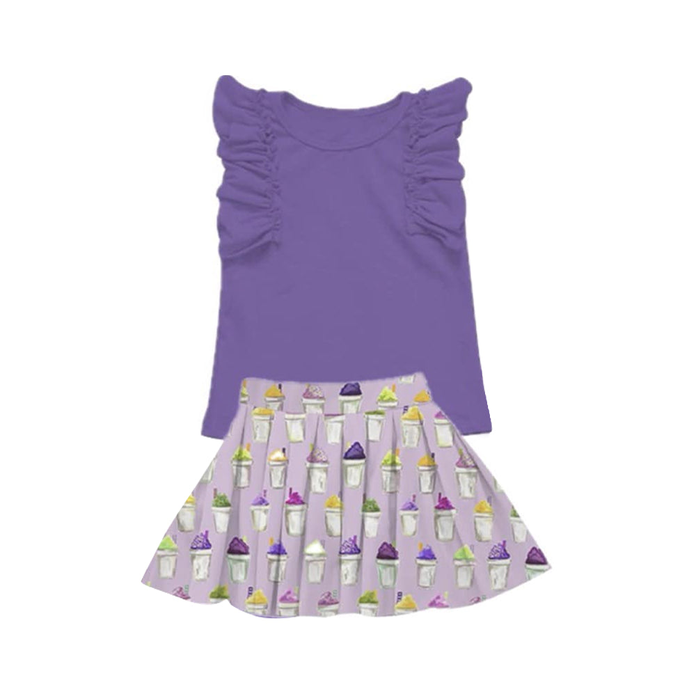 Purple design baby girls summer clothes preorder