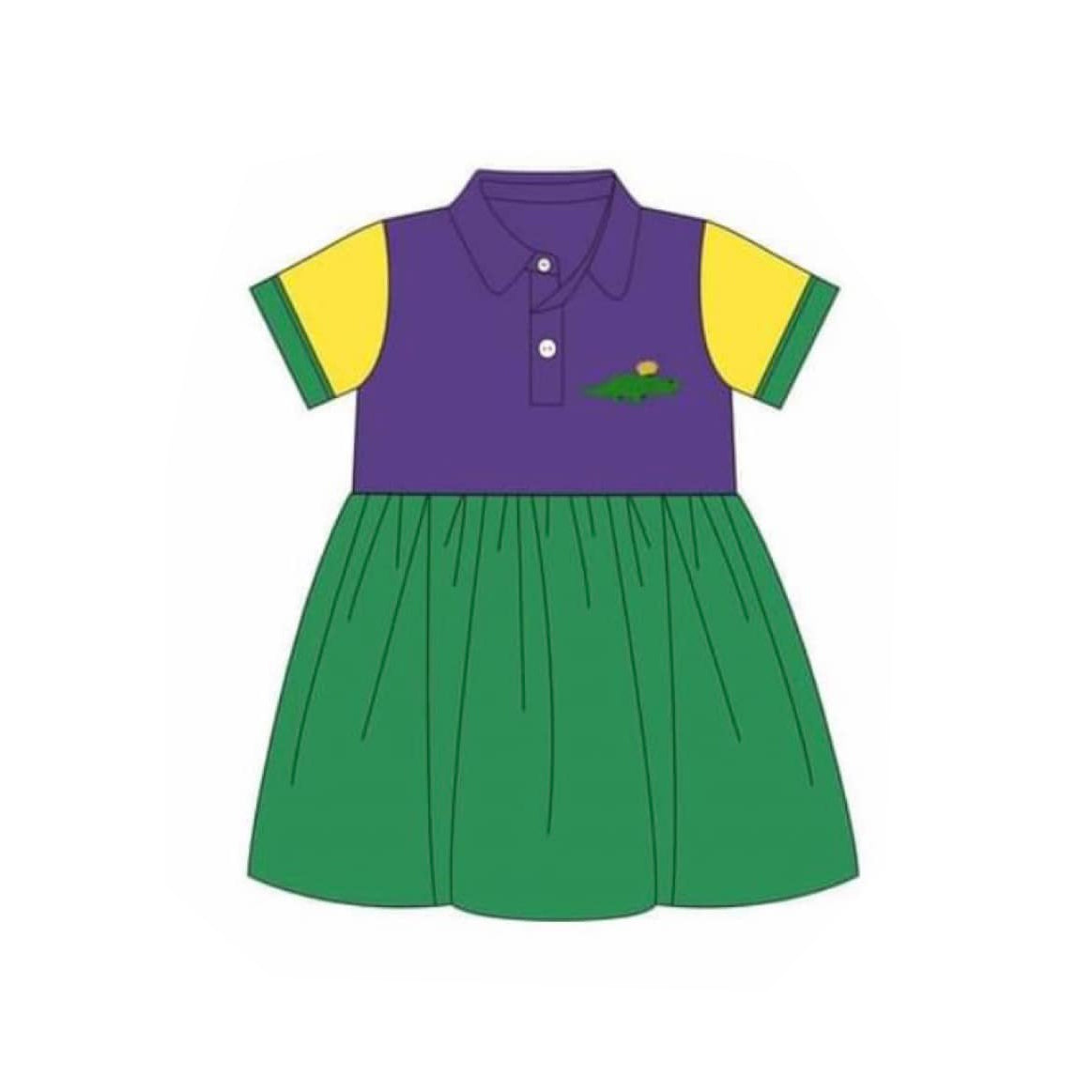 Toddle girls mardi gras design holiday dress preorder