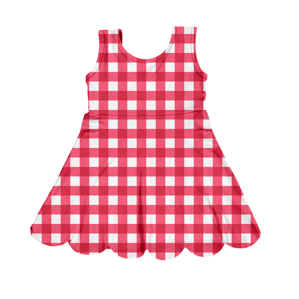 Toddle girls red plaid design summer dress preorder