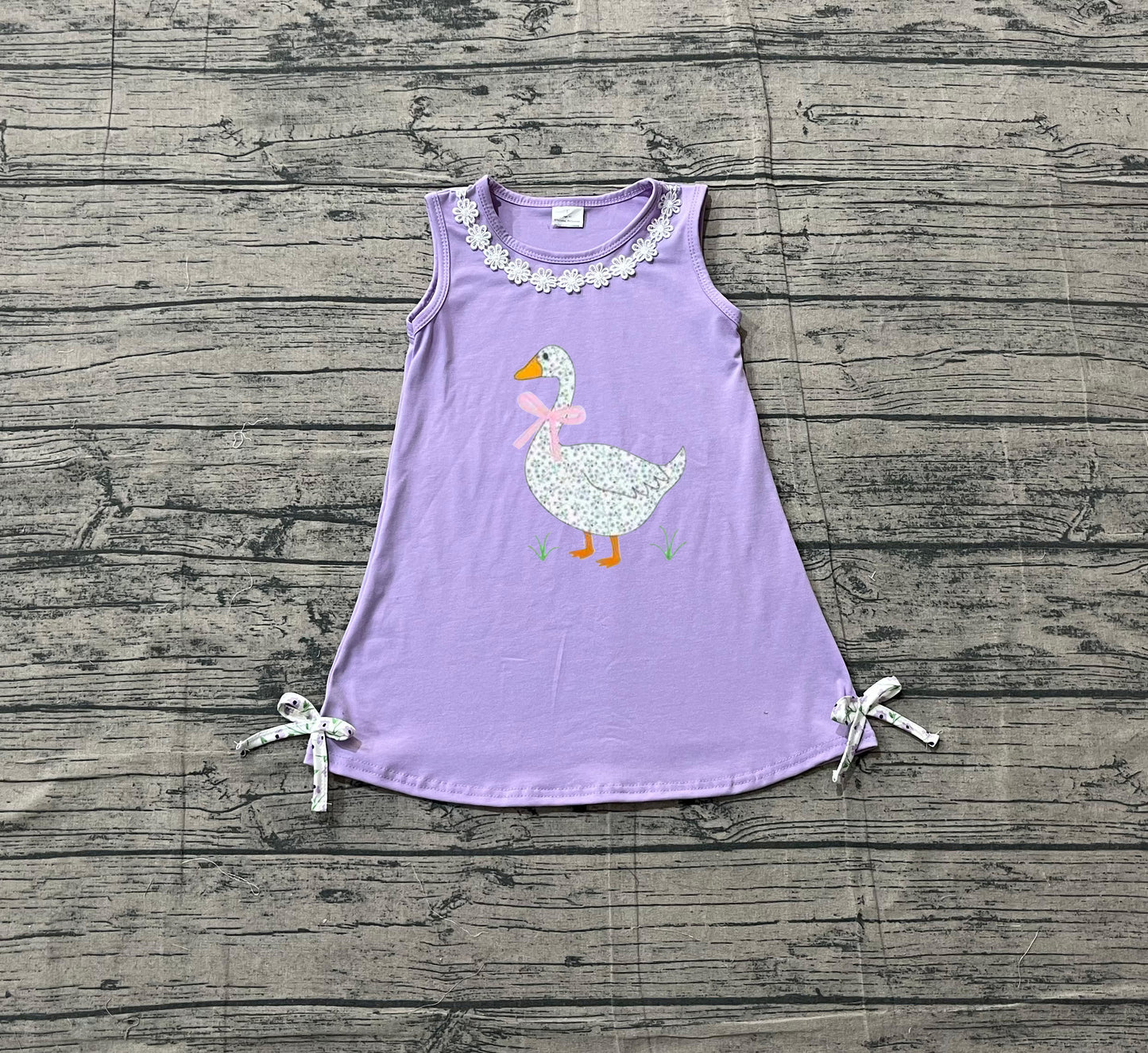 Floral goose embroidery design summer dress preorder