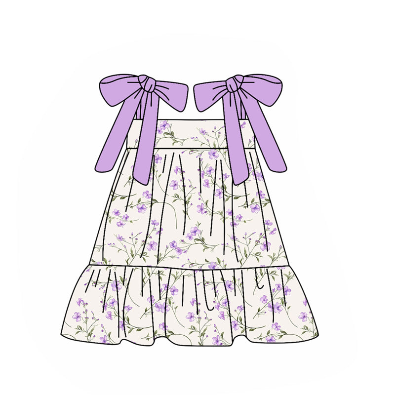 Lavender floral design girls holiday dress preorder