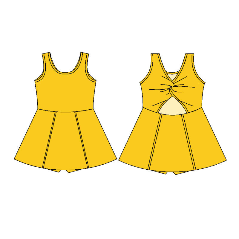 Yellow color girls yoga dress preorder