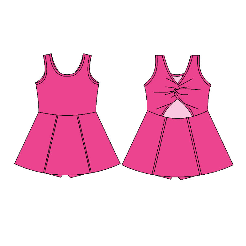 Hot pink color girls yoga dress preorder