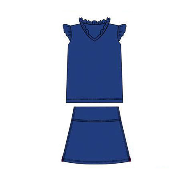 Navy yoga top matching skirt baby girl yoga outfit preorder