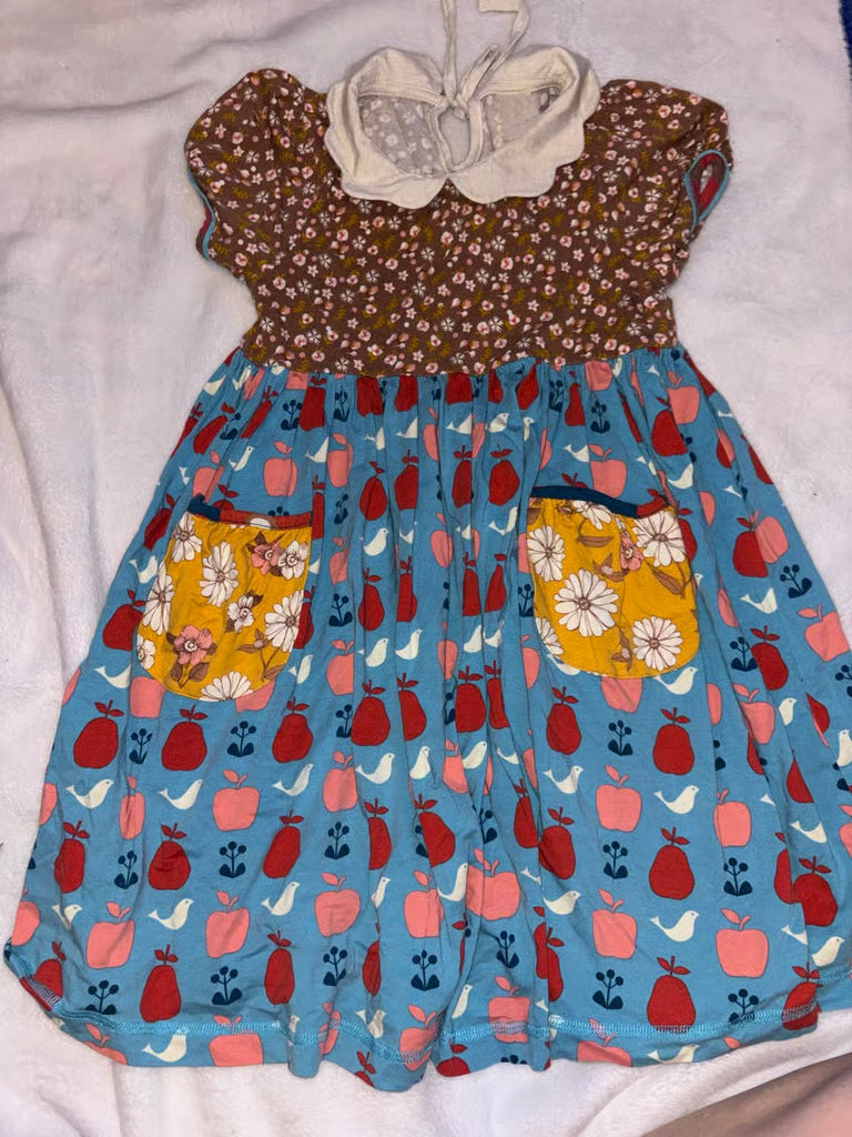 Apple flowers design baby girls dress preorder