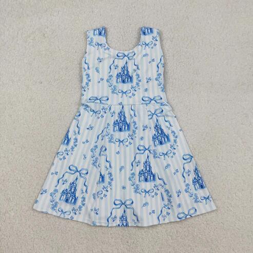 Girls princess design active wear athletic summer dress with shorts