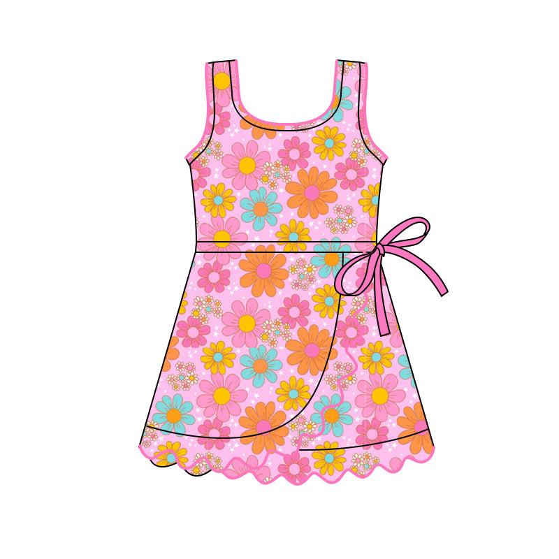 Colorful flowers baby girls yoga dress preorder