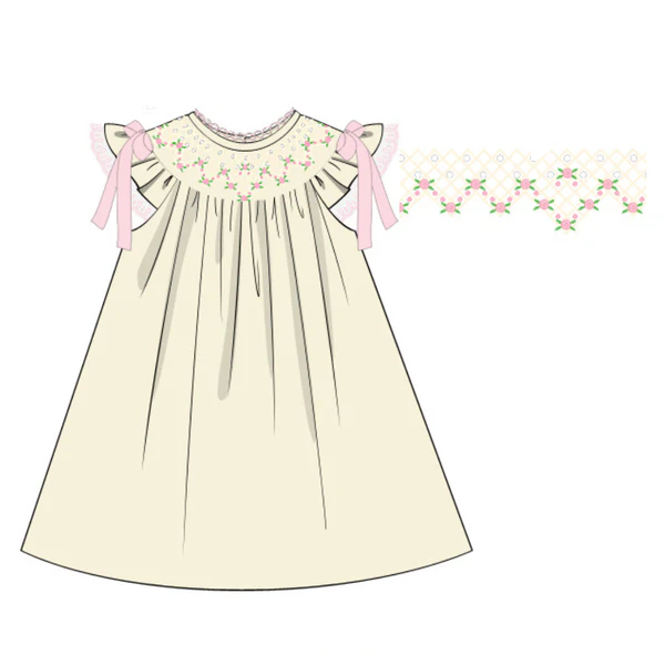 Flowers print baby girls summer dress preorder