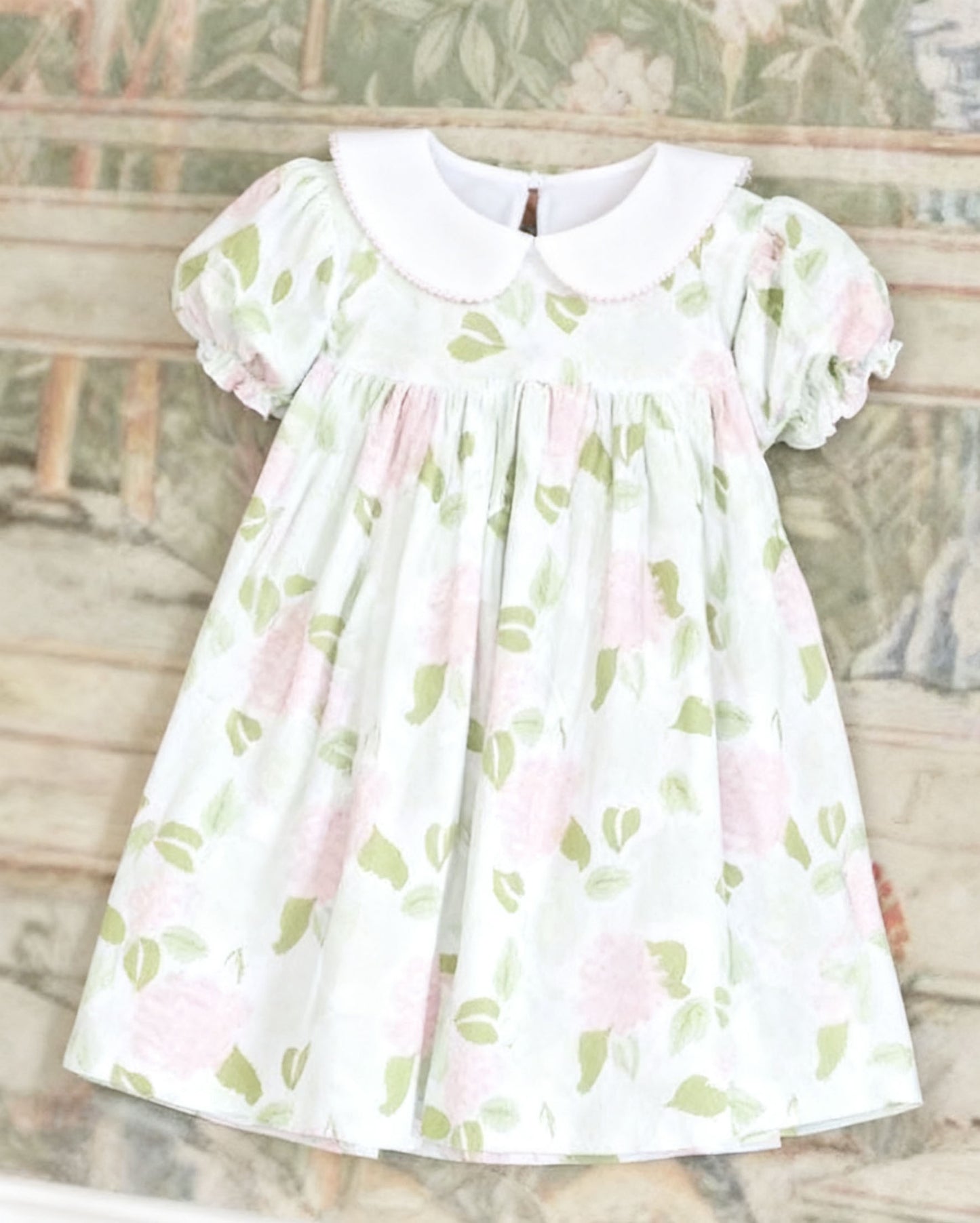 Pink flowers girls short sleeve dress preorder