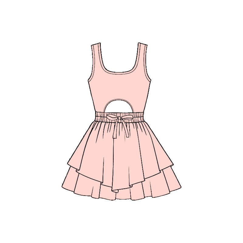 Pink color baby girls summer yoga dress preorder