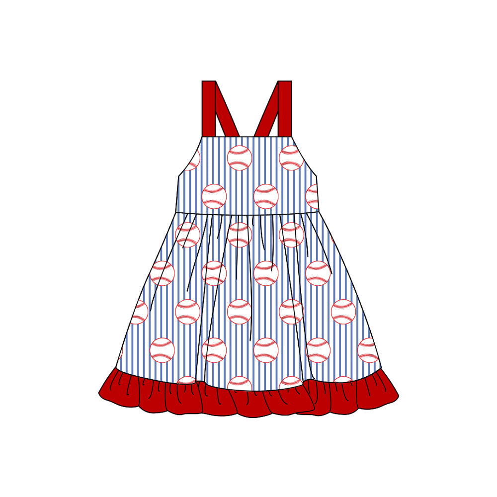 Baseball design girls summer dress preorder