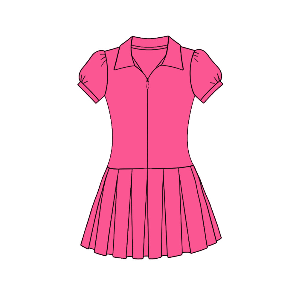 Hot Pink color baby girls summer yoga polo dress preorder