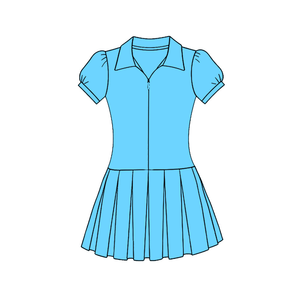 Dark blue color baby girls summer yoga polo dress preorder