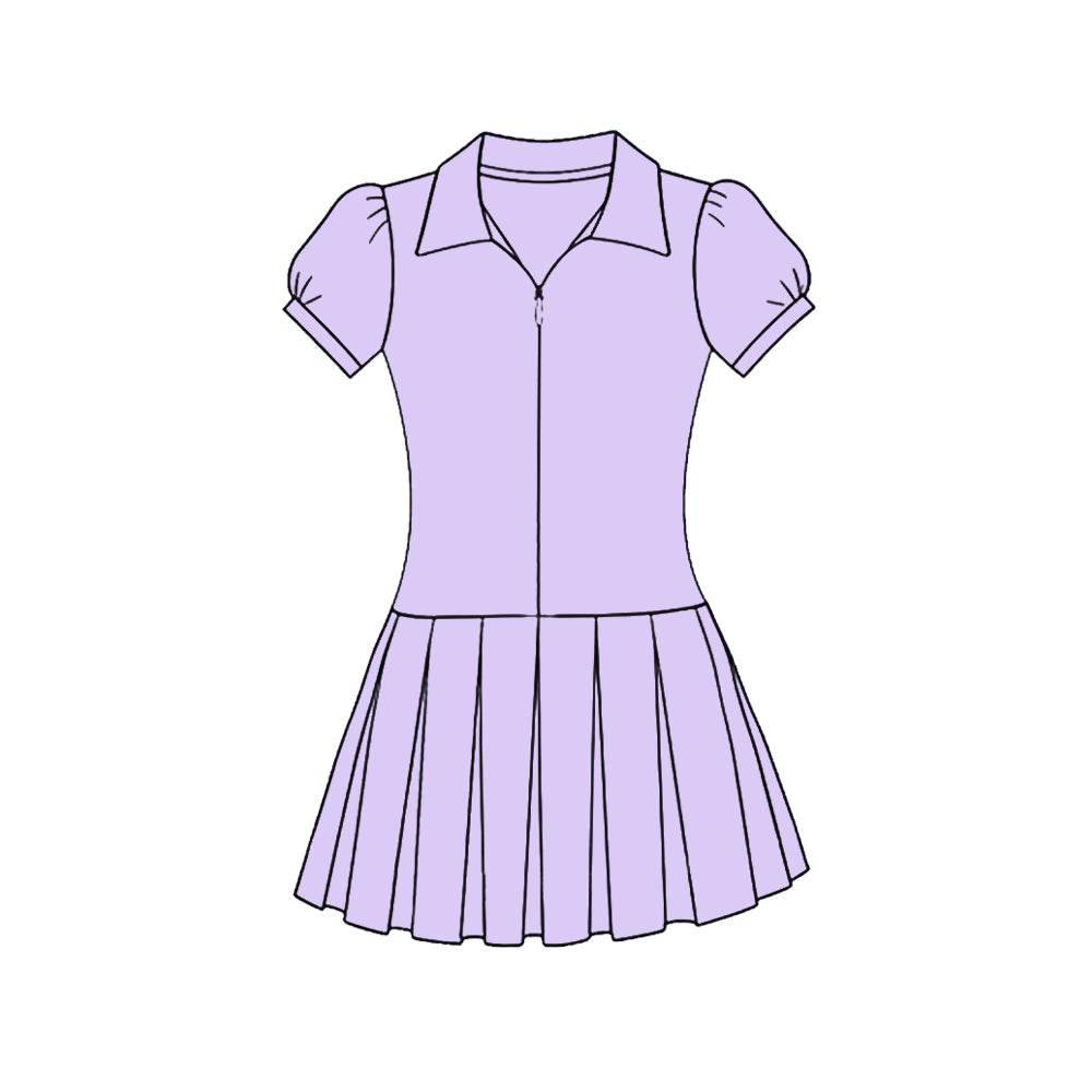 Lavender color baby girls summer yoga polo dress preorder