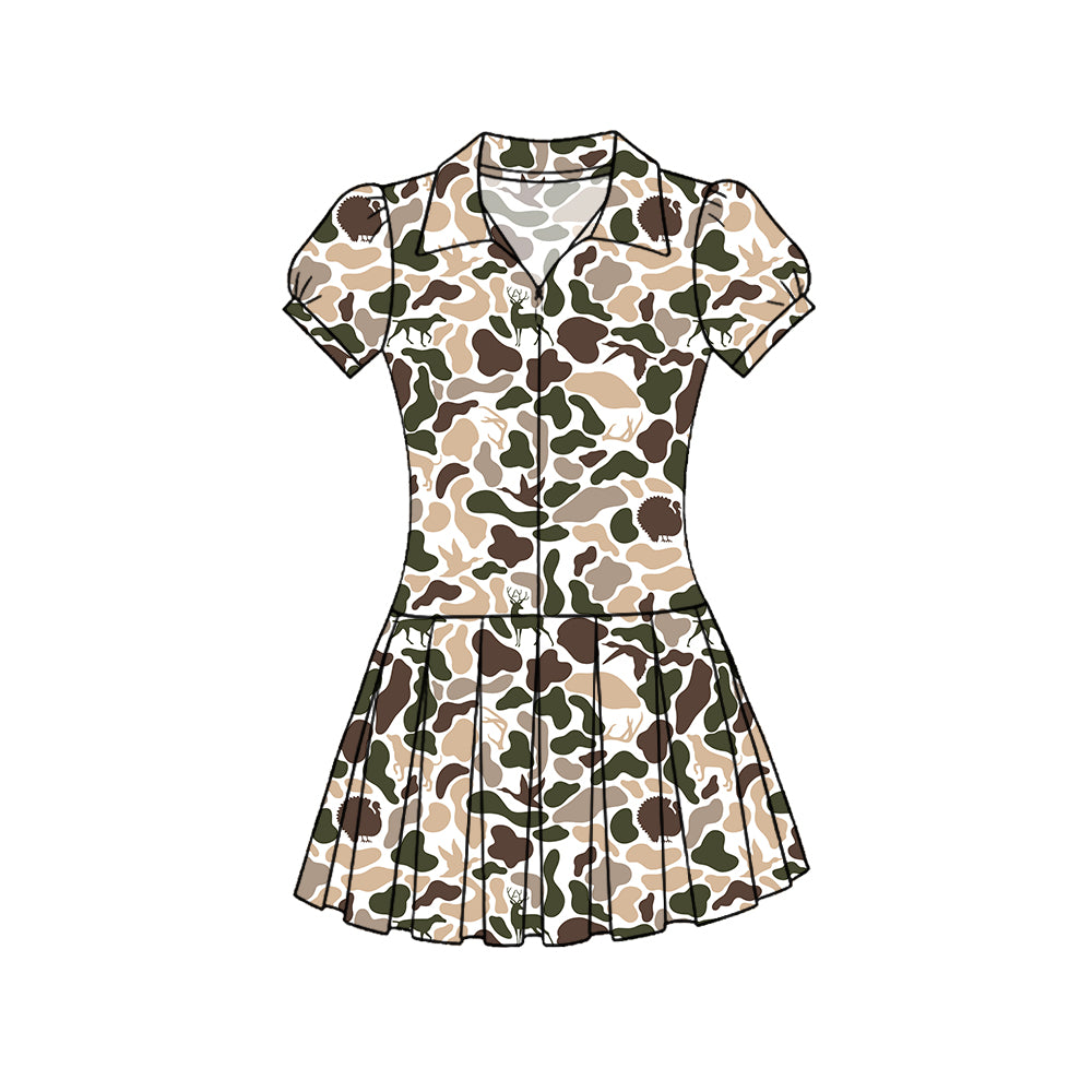 Deer duck camo baby girls summer yoga polo dress preorder