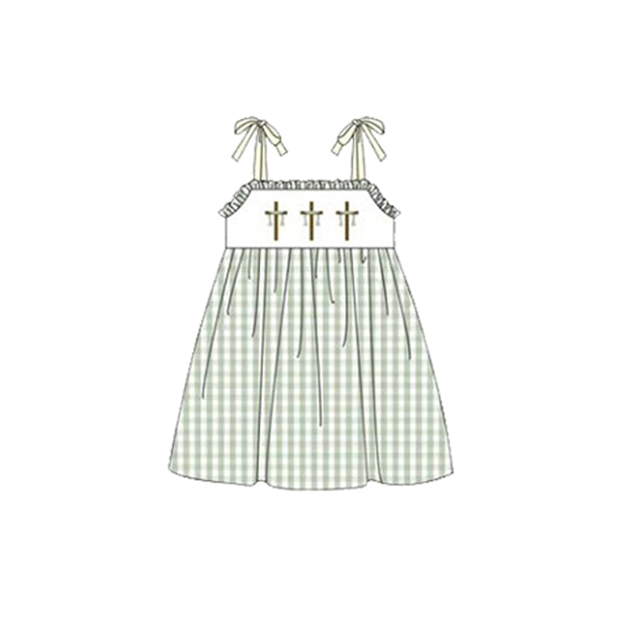 Easter cross print girls holiday dress preorder