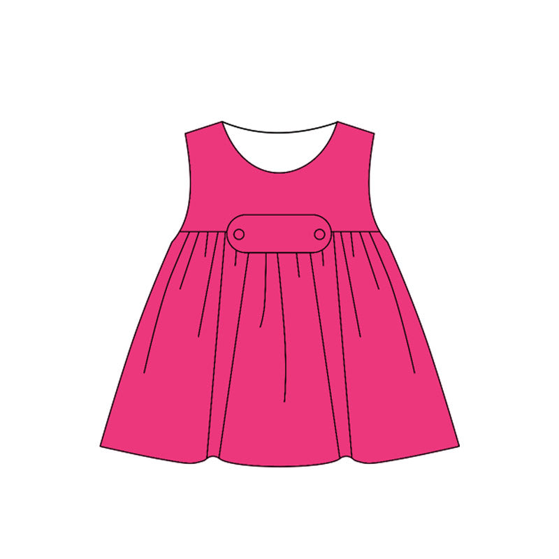 Hot pink color toddle girls summer holiday dress preorder