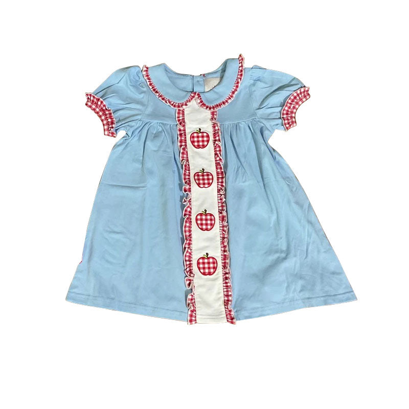 Apple print girls back to school holiday dress preorder