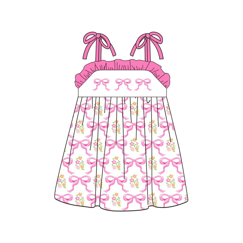 Pink bow design girls summer dress preorder