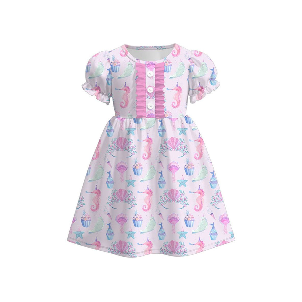 Sea horse design girls summer dress preorder