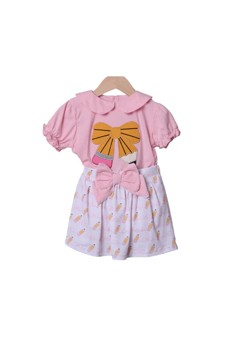 Back to school pencil design girls summer dress preorder