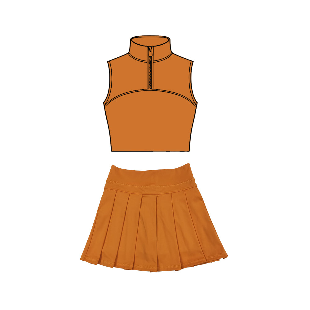 Mustard tank top matching skirt girls summer active wear outfit preorder