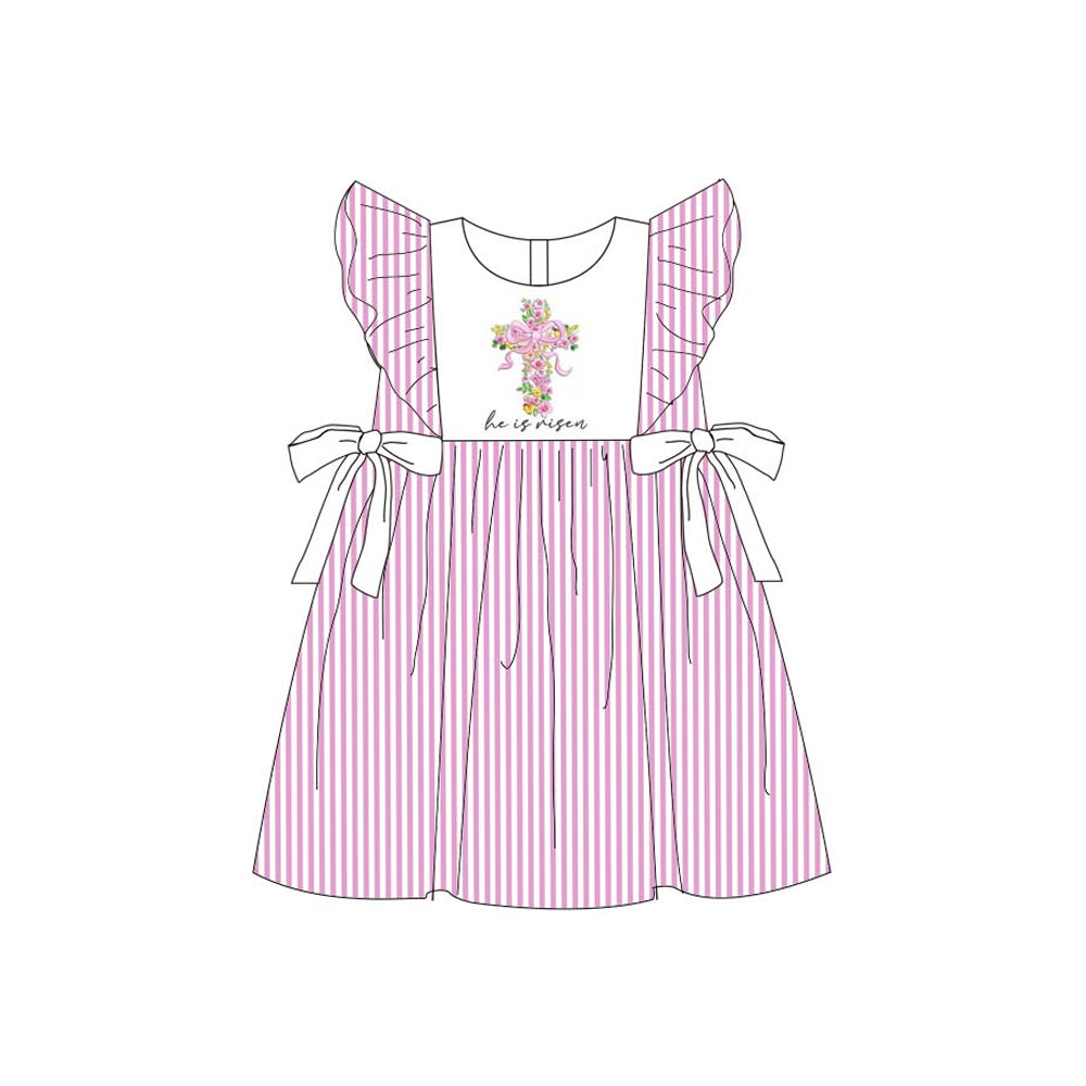Easter cross floral design toddle baby girls dress preorder