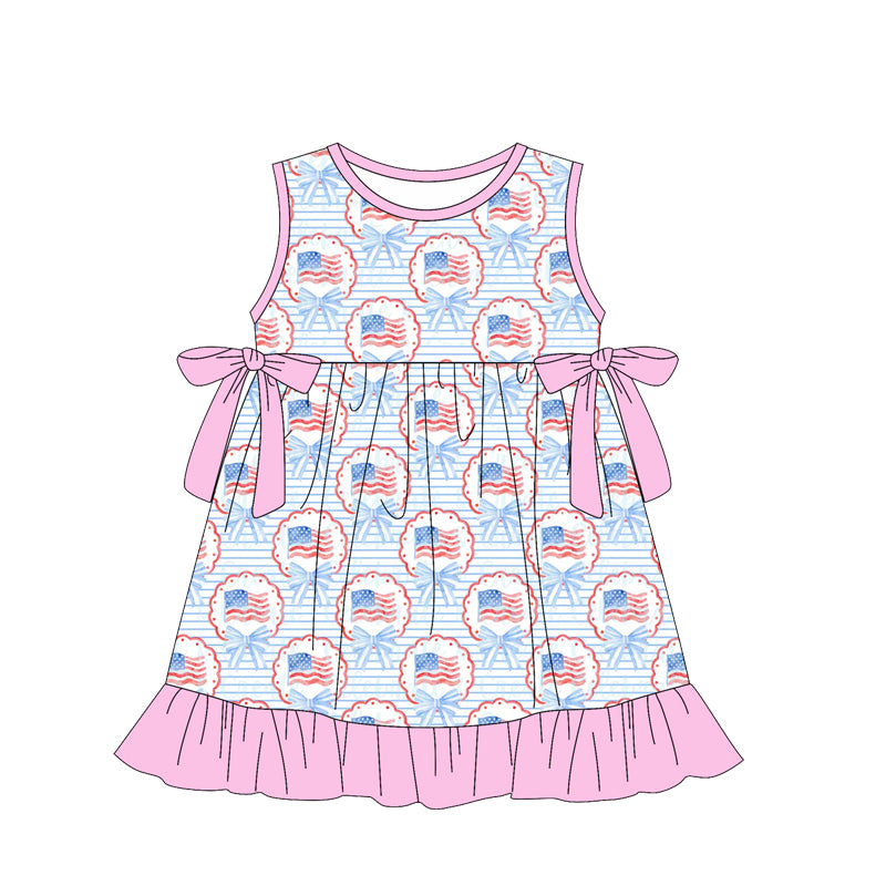 American flage girls sleeveless dress preorder