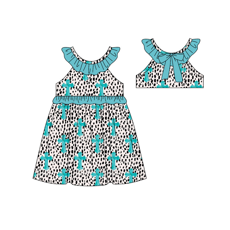 Easter cross design girls summer dress preorder