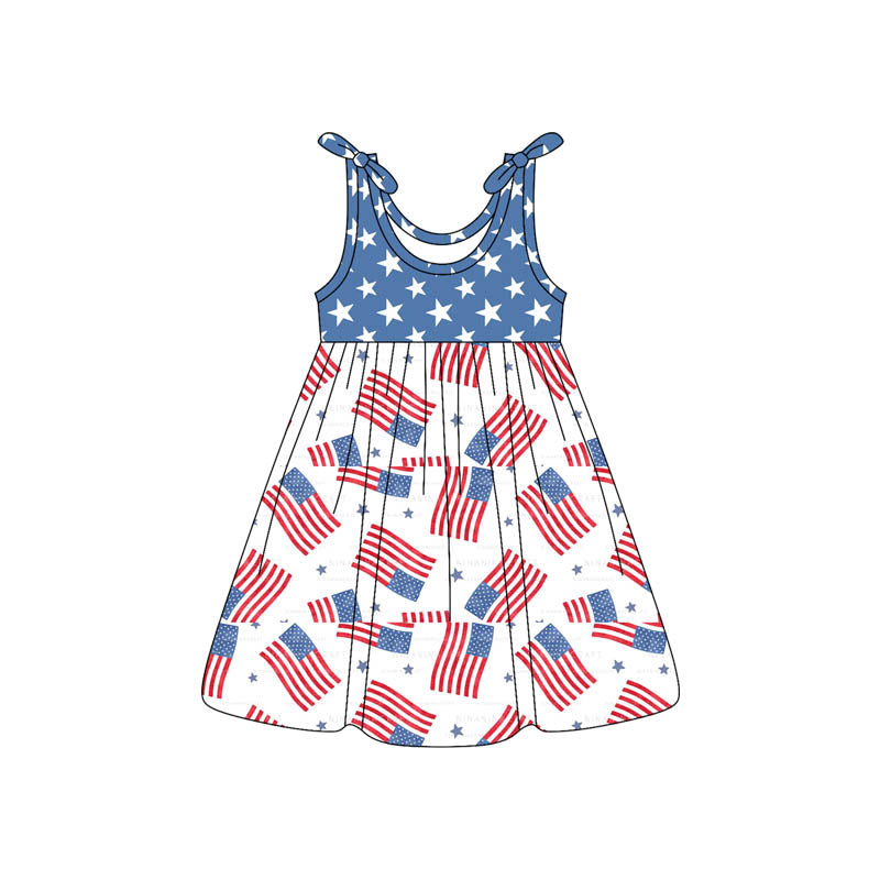 American flag July 4th design girls summer dress preorder