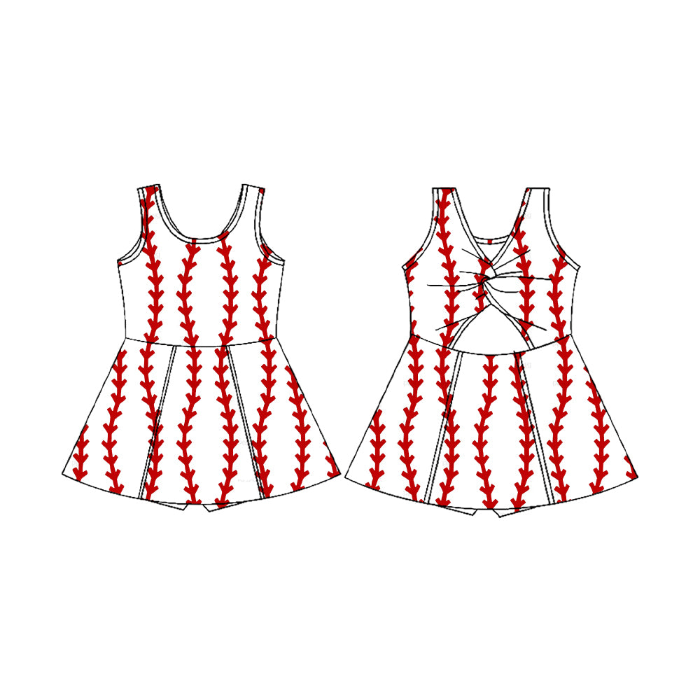 Baseball design toddle baby girls active wear yoga dress preorder