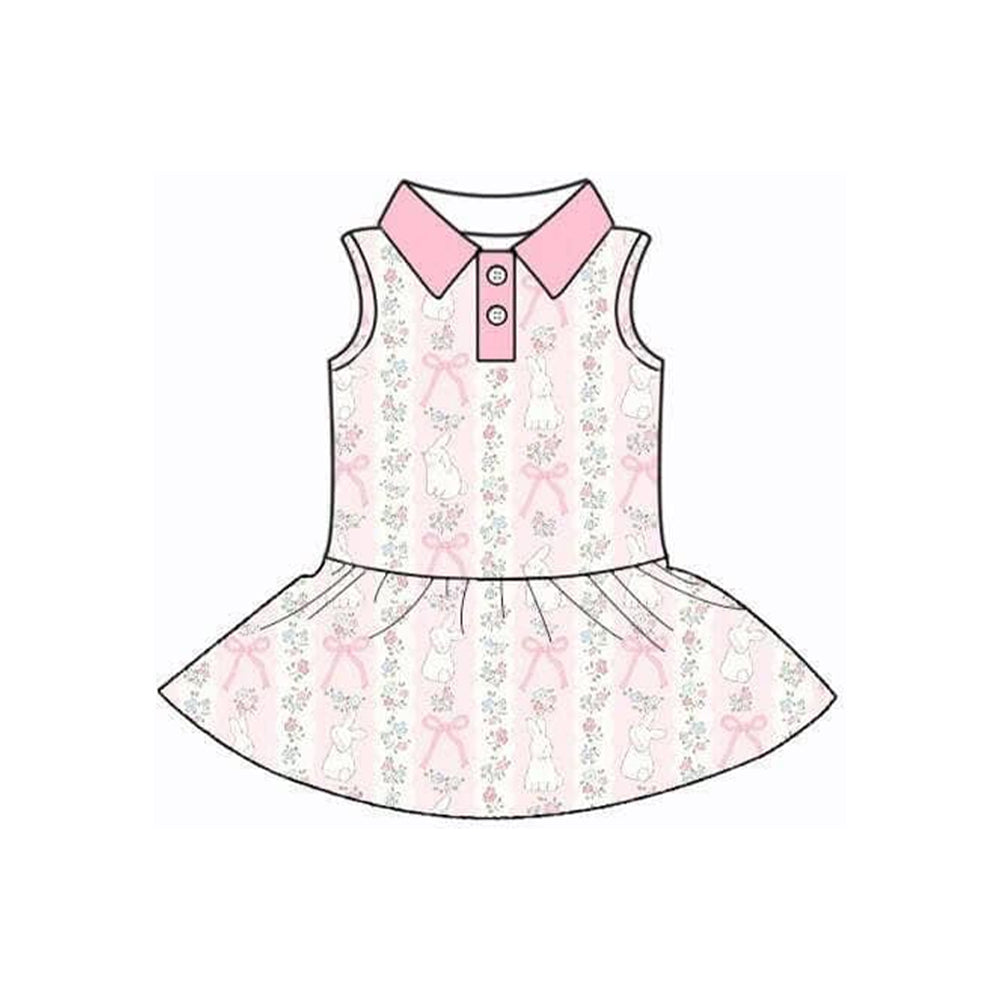Easter bunny floral design girls yoga dress preorder