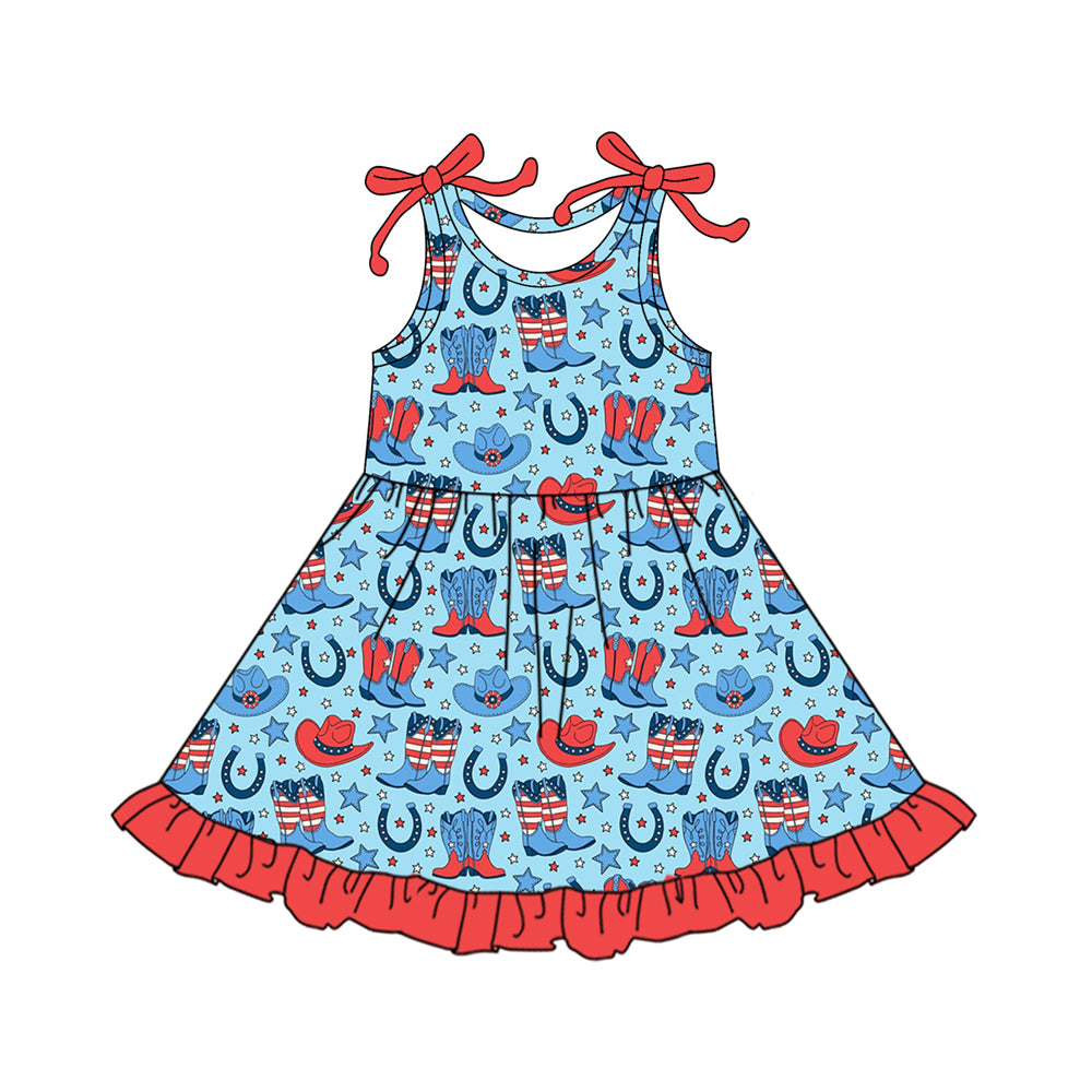 Western july 4th design girls holiday dress preorder