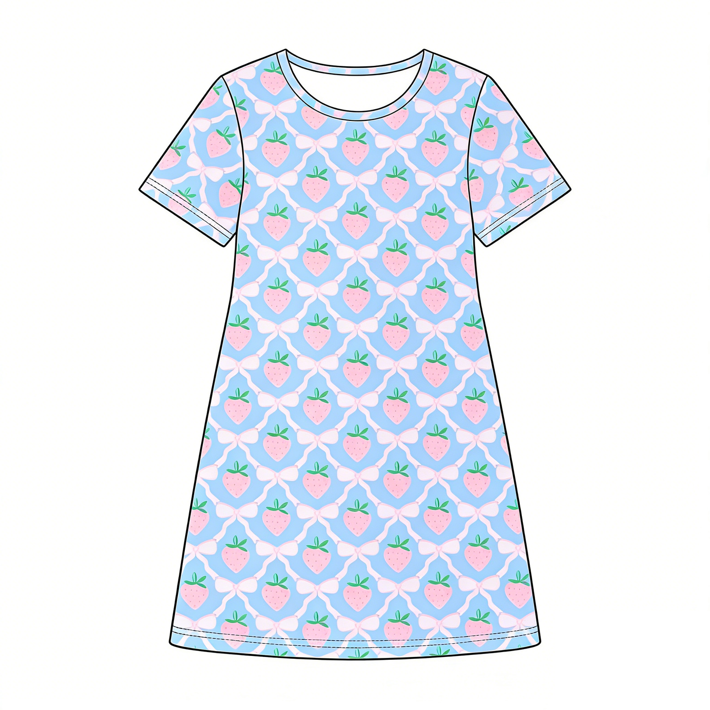 Strawberry design toddle girls dress preorder
