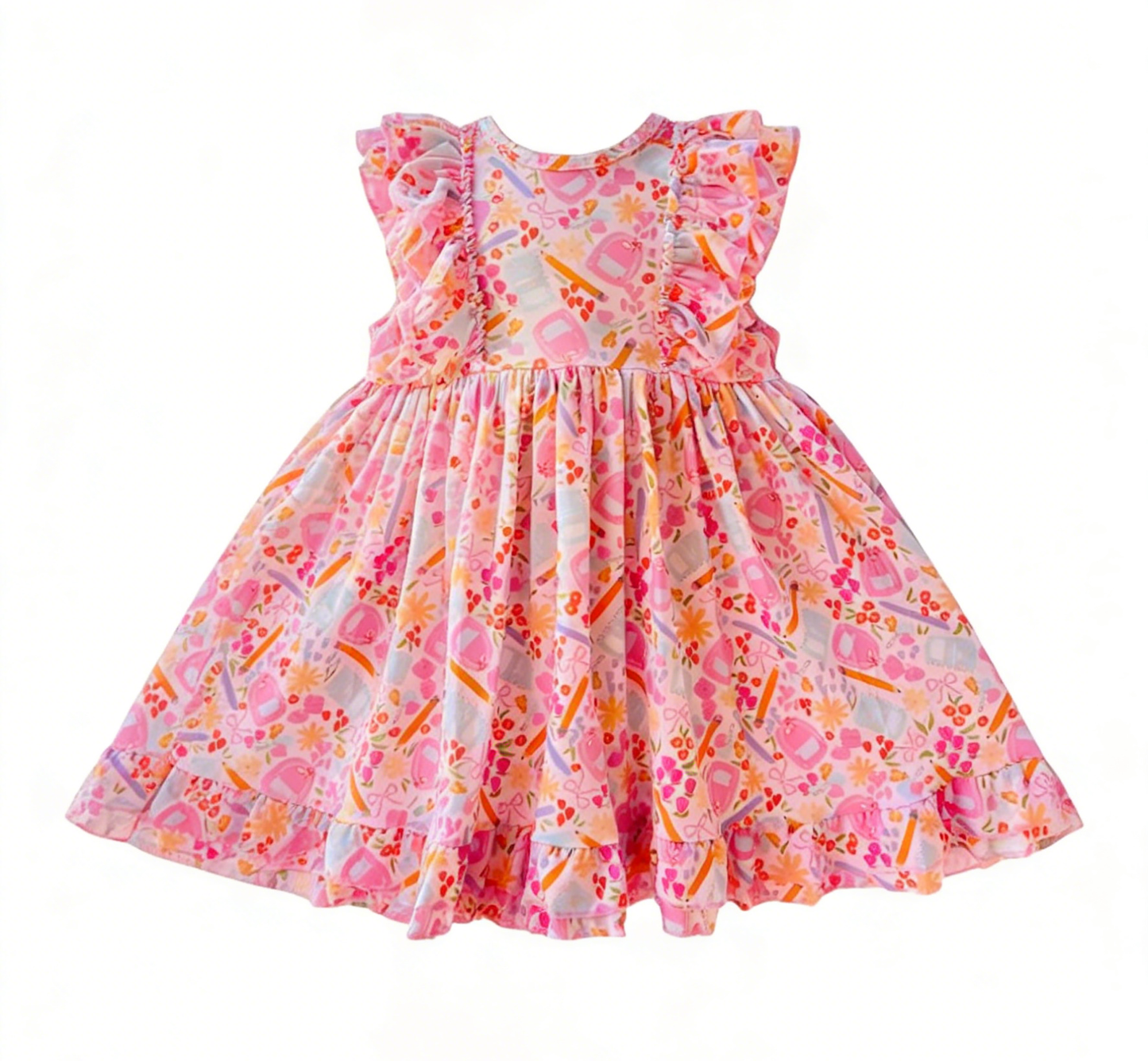 Back to school design toddle girls dress preorder