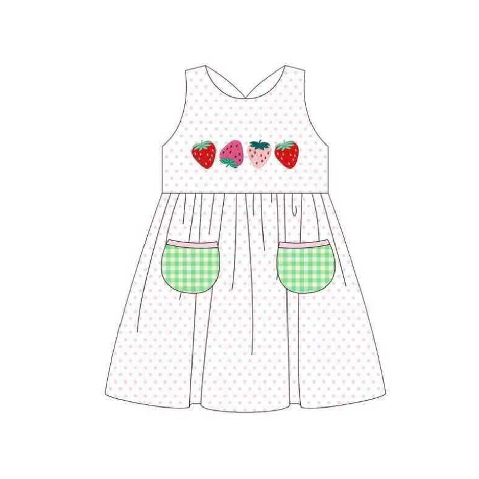Strawberry design toddle girls dress preorder