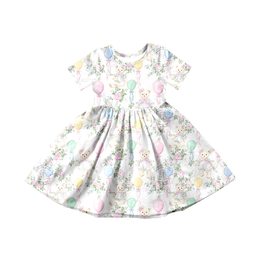 Bear balloon design girls summer dress preorder