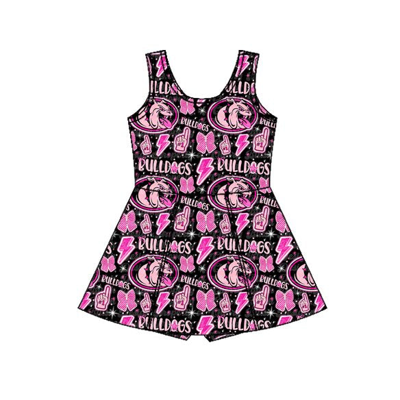 Bulldog design girls summer active yoga dress preorder