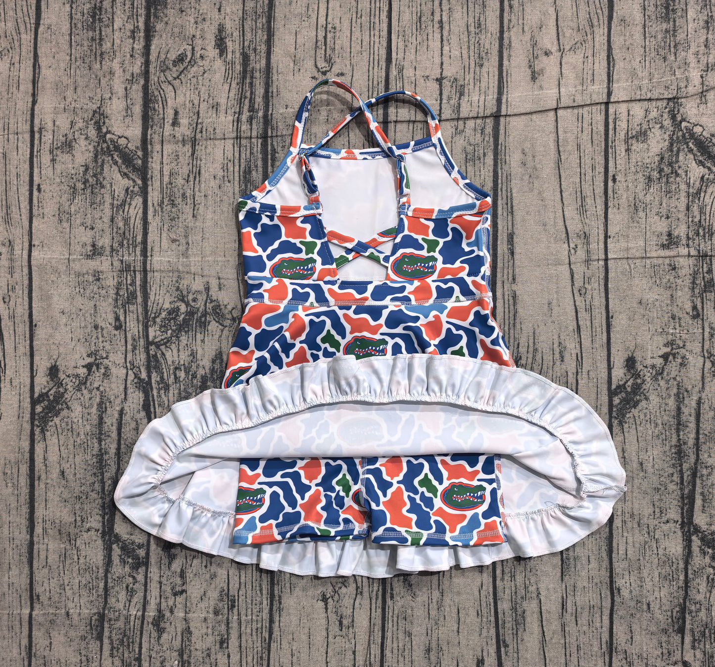 Team camo design girls summer active yoga dress preorder