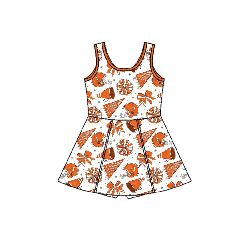 Orange Team design girls summer active yoga dress preorder