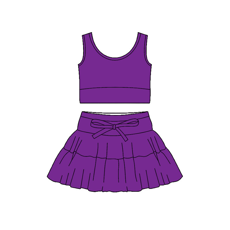 Purple tank top design girls summer active yoga outfit preorder